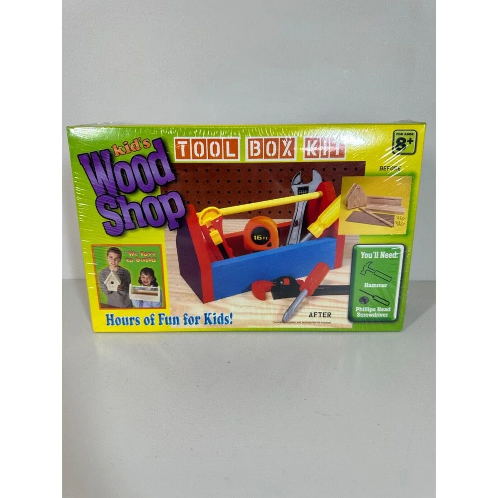 Kid's‎ Wood Shop Tool Box Kit Made in the USA by Demis Products Craft Building